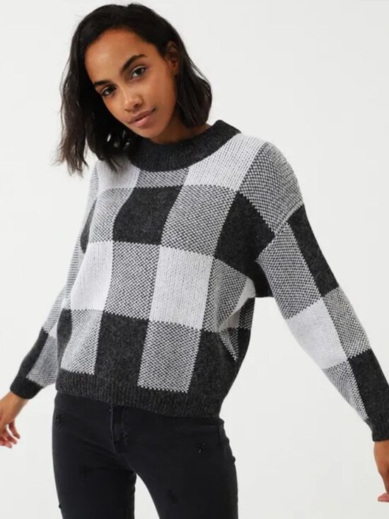 Forever21 Plaid Knit Sweater - Picture 1 of 3